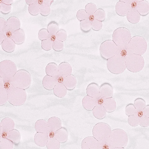 The floral pattern of the Light Pink Flower Tulle Table Runner!