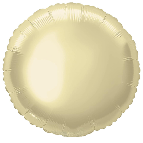 18" Solid White Gold Round Foil Balloon (1) - UNPACKAGED