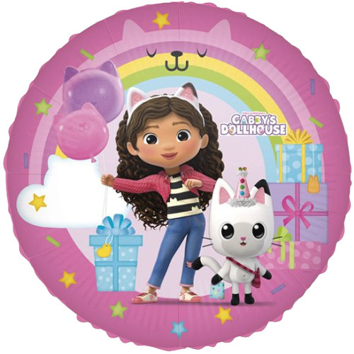An 18 inch Gabby's Dollhouse character foil balloon, manufactured by Procos. An 18 inch Gabby's Dollhouse character foil balloon, manufactured by Procos.