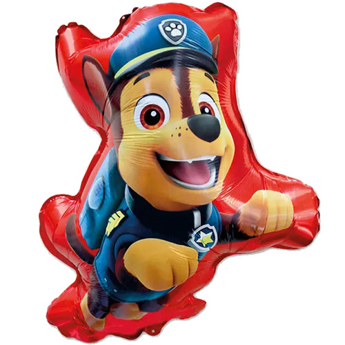 A Paw Patrol Chase shaped character foil balloon, manufactured by Procos.