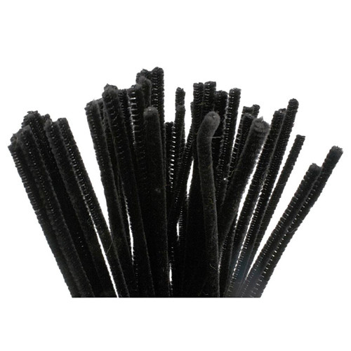 A pack of 50 30cm black pipe cleaners.