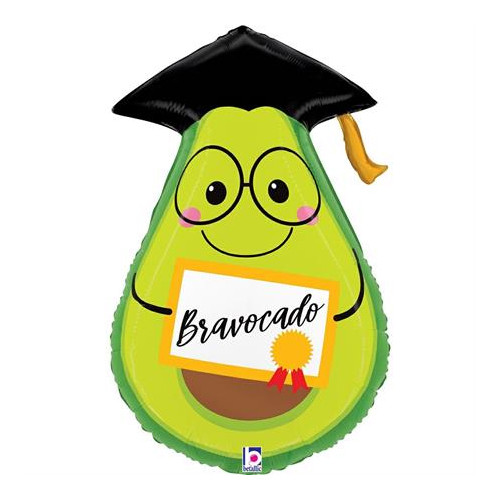 A 25 inch Bravocado Graduation foil balloon A 25 inch Bravocado Graduation foil balloon