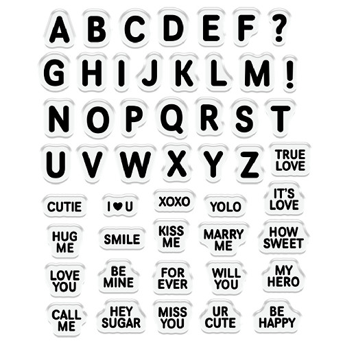Crafter's Companion Love Hearts Stamp, Die and Inkpad Set