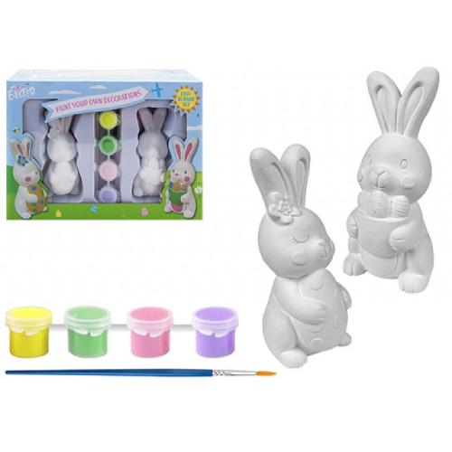 A paint-your-own Easter bunny set. A paint-your-own Easter bunny set.