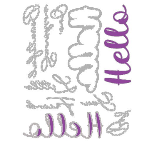 A Stacey Park hello sentiments thinlits die set
