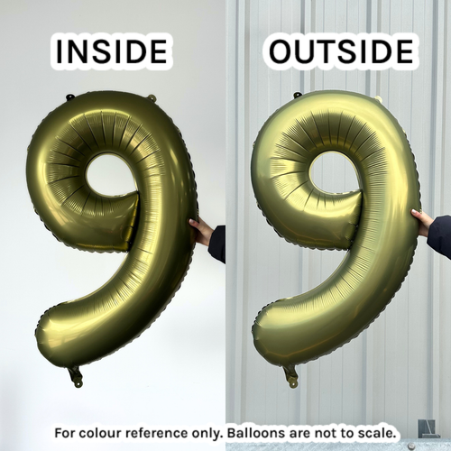 34 inch Satin Olive Number 0 Foil Balloon (1)