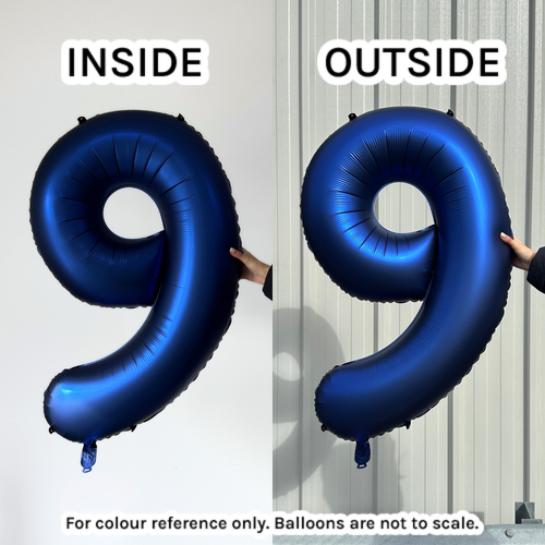 34 inch Satin Navy Number 0 Foil Balloon (1)