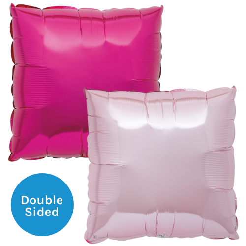 A 24 inch Hot & Light Pink Squared Foil Balloon, manufactured by Tuftex. A 24 inch Hot & Light Pink Squared Foil Balloon, manufactured by Tuftex.