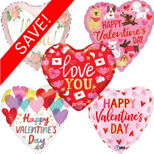 18 inch Valentine's Foil Pack 3 (25 Balloons)