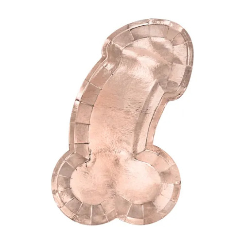 A set of 6 rose gold same p***s forever paper plates - uncensored