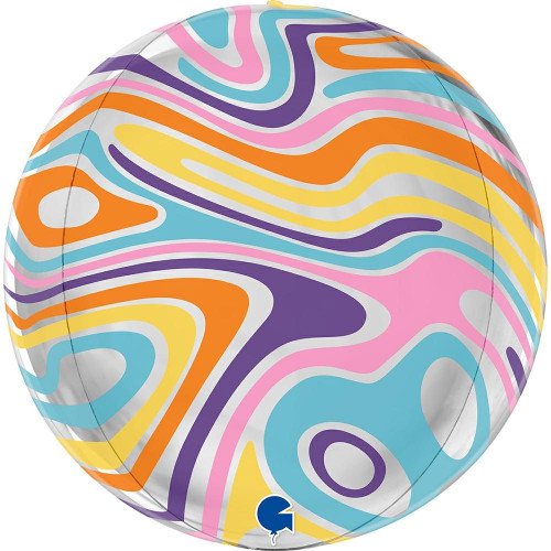 Grabo 15 inch Globe Groovy Marble Foil Balloon