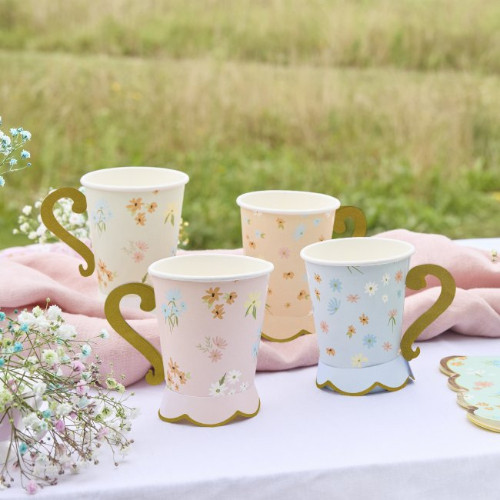 Floral Tea Party Paper Cups (8)