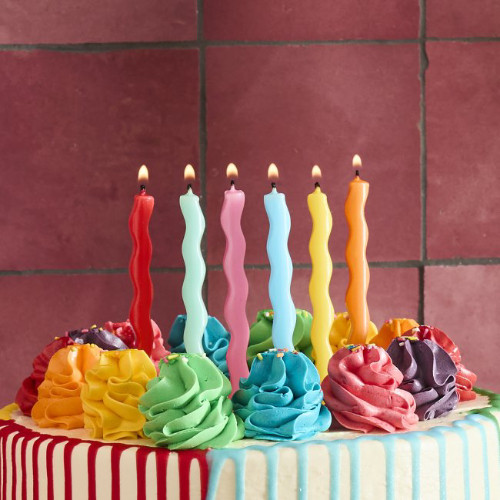 Bright Wavy Wax Candles (12)