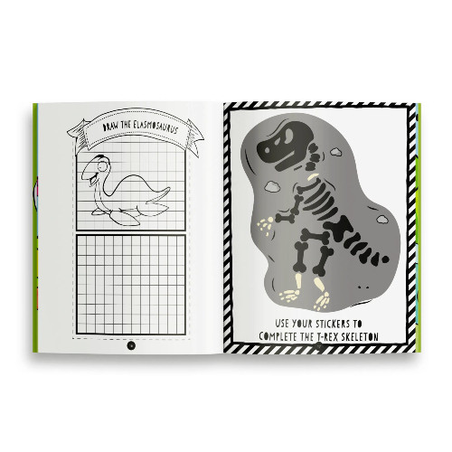 A dinosaur activity sticker book (inside)