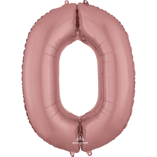 34 inch Anagram Rose Gold Number 0 Foil Balloon (1) 34 inch Anagram Rose Gold Number 0 Foil Balloon (1)