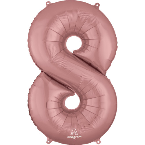 34 inch Anagram Rose Gold Number 8 Foil Balloon (1) 34 inch Anagram Rose Gold Number 8 Foil Balloon (1)