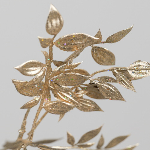 30cm Metallic Glitter Champagne Fern Pick (1)