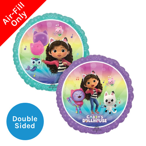 A 9 inch Gabby's Dollhouse Cloud Foil Balloon, manufactured by Anagram.