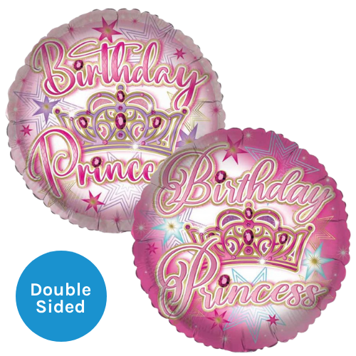 An 18 inch Birthday Princess Pink Foil Balloon, manufactured by Sensations.