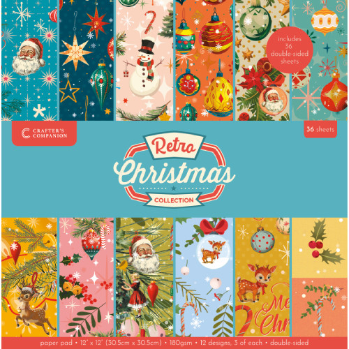 A 12” x 12” Retro Christmas Paper Pad by Crafter’s Companion A 12” x 12” Retro Christmas Paper Pad by Crafter’s Companion