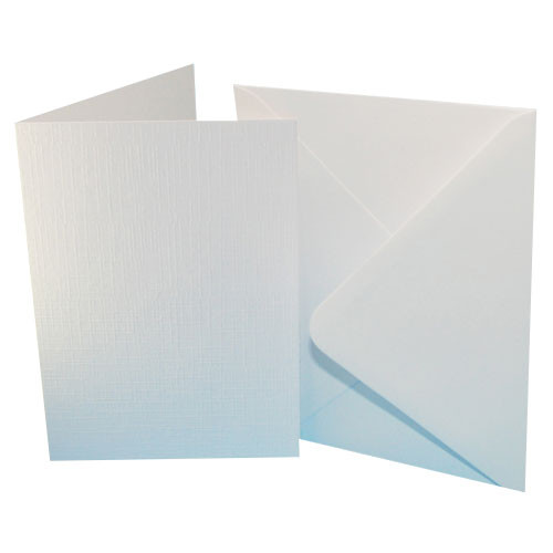 A Pack of 50, A6 White Linen Cards & Envelopes. A Pack of 50, A6 White Linen Cards & Envelopes.
