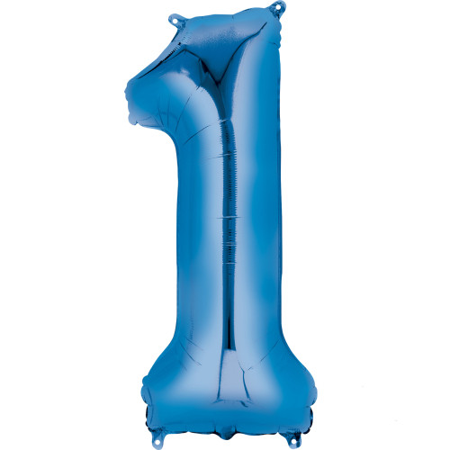 A 34 inch Blue Number 1 Foil Balloon by Anagram Europe.