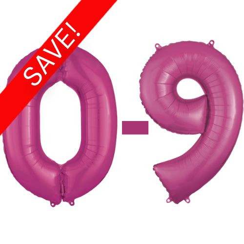 A Kit of 36 34 inch Pink Number Foil Balloons, By Anagram A Kit of 36 34 inch Pink Number Foil Balloons, By Anagram