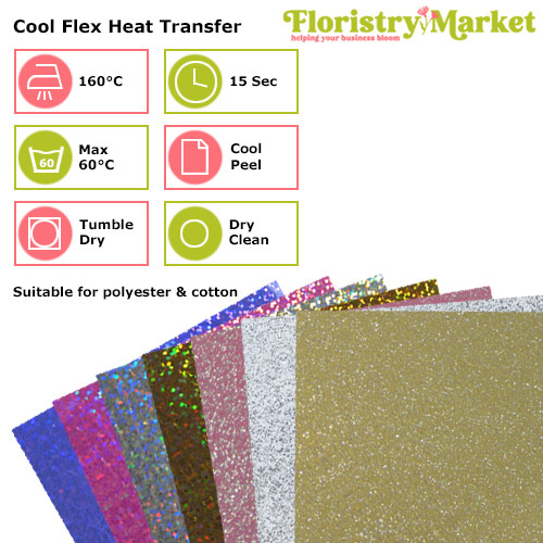 Red Glitter Cool Flex Clothing Vinyl - 330mm x 500mm (1 sheet)