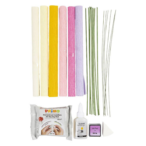 Crepe Paper Pastel Flowers Craft Kit (1)
