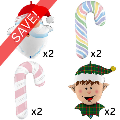 A Grabo Christmas Foil Balloon Pack of 8 Balloons.