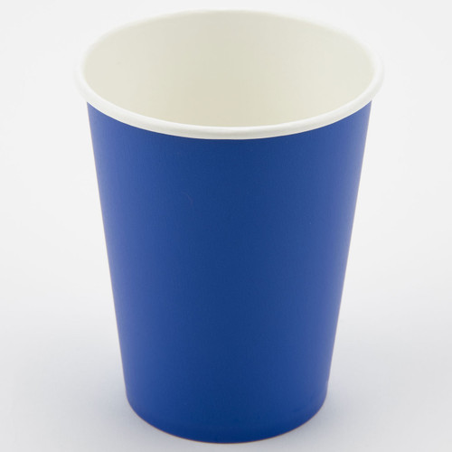 A pack of 8 Royal Blue Paper Cups, manufactured by Oaktree.