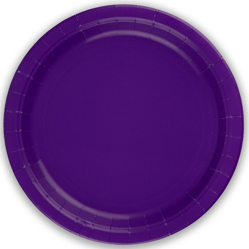 A pack of 8 Purple Paper Plates, manufactured by Oaktree.