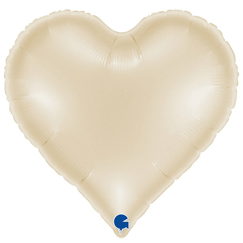 An 18" Satin Cream Sweetie Heart Foil Balloon, manufactured by Grabo. An 18" Satin Cream Sweetie Heart Foil Balloon, manufactured by Grabo.