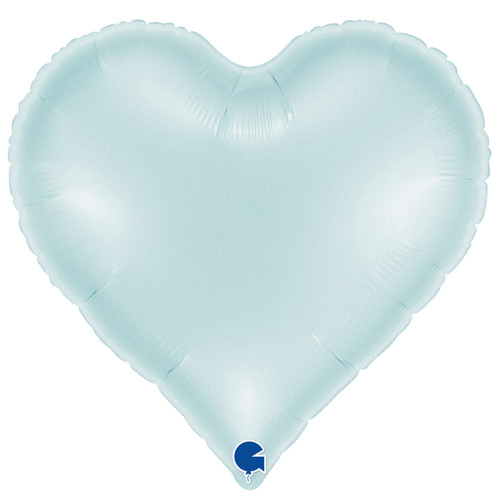 An 18" Satin Pastel Blue Sweetie Heart Foil Balloon, manufactured by Grabo. An 18" Satin Pastel Blue Sweetie Heart Foil Balloon, manufactured by Grabo.