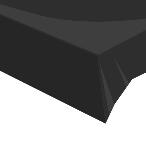 A black plastic tablecover, manufactured by Oaktree.