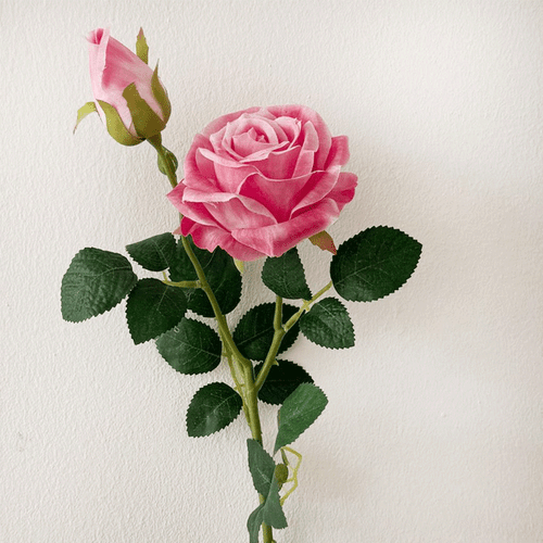 A Luxe Pink Rose & Bud, measuring approx. 55cm A Luxe Pink Rose & Bud, measuring approx. 55cm