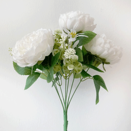 A White Peony Mix Bouquet, measuring approx. 37cm A White Peony Mix Bouquet, measuring approx. 37cm