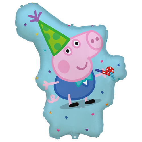 A George Pig Party Shape Foil Balloon, manufactured by Procos.