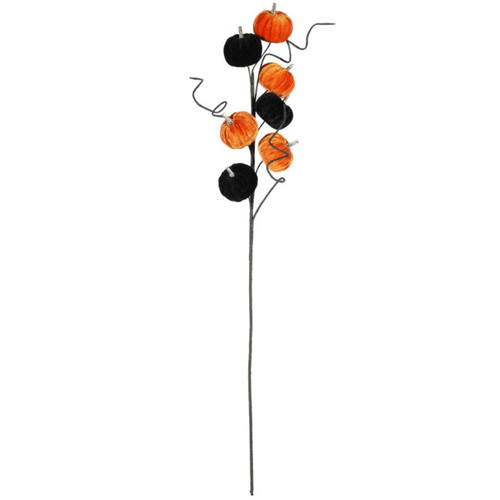 A Velvet Orange & Black Pumpkin Pick, measuring 70cm. A Velvet Orange & Black Pumpkin Pick, measuring 70cm.
