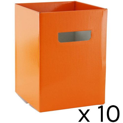A Pack of 10 Pearlised Orange Flower Boxes, measuring 18cm x 24cm. A Pack of 10 Pearlised Orange Flower Boxes, measuring 18cm x 24cm.