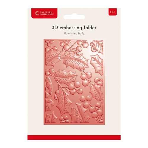 A Flourishing Holly 3D Embossing Folder, manufactured by Crafter's Companion. A Flourishing Holly 3D Embossing Folder, manufactured by Crafter's Companion.