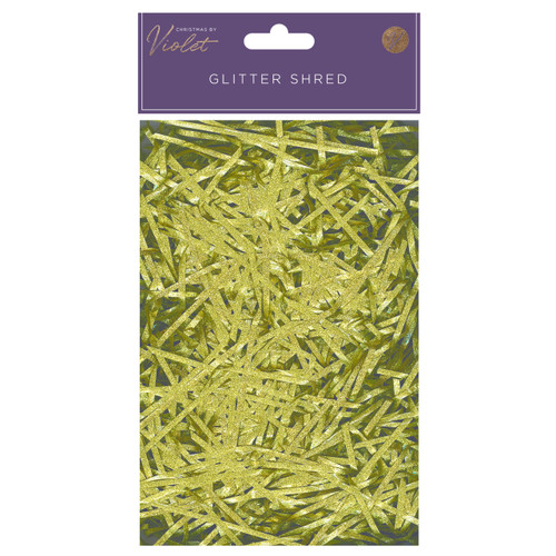 A 20g bag of Gold Glitter Shred. A 20g bag of Gold Glitter Shred.
