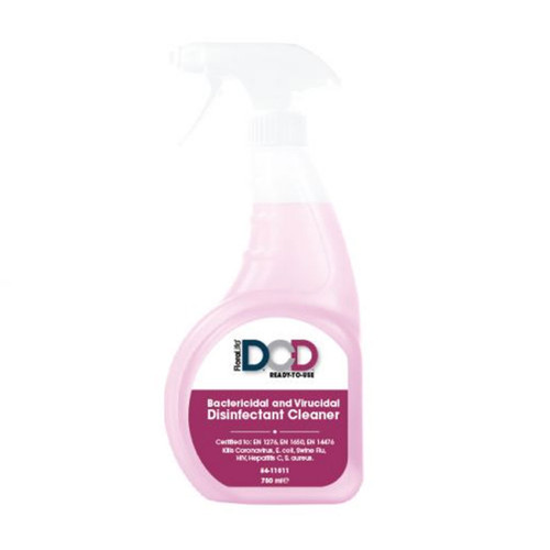 A 750ml bottle of FloraLife DCD Disinfectant Cleaner, manufactured by Oasis.