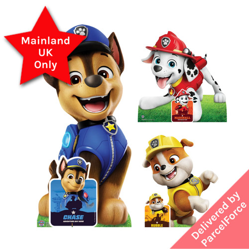 A Chase, Marshall and Rubble Paw Patrol Cardboard Cutout Pack. A Chase, Marshall and Rubble Paw Patrol Cardboard Cutout Pack.