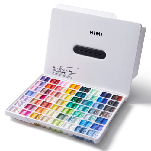 A 112 Piece Himi Twin Cup Gouache Set in a White Case. A 112 Piece Himi Twin Cup Gouache Set in a White Case.