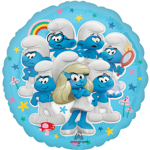 A 18 inch Smurfs Movie Round Foil Balloon. A 18 inch Smurfs Movie Round Foil Balloon.