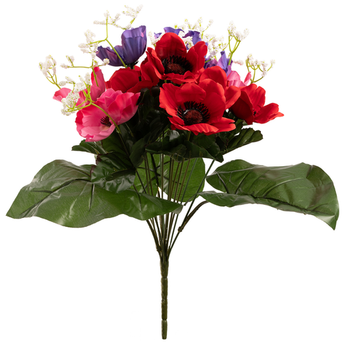 A Pink, Red & Purple Anemone & Gyp Bunch, measuring approx. 40cm. A Pink, Red & Purple Anemone & Gyp Bunch, measuring approx. 40cm.