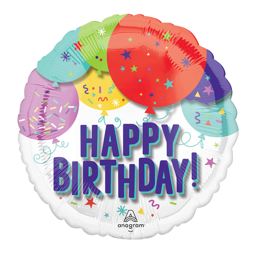 A 15 inch Birthday Balloons Panoramic Foil Balloon, manufactured by Anagram. A 15 inch Birthday Balloons Panoramic Foil Balloon, manufactured by Anagram.