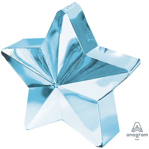 A 170g Light Blue Star Balloon Weight, manufactured by Anagram. A 170g Light Blue Star Balloon Weight, manufactured by Anagram.