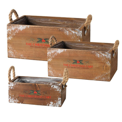 A Christmas Wooden Trough Set, manufactured by Oasis Floral. A Christmas Wooden Trough Set, manufactured by Oasis Floral.